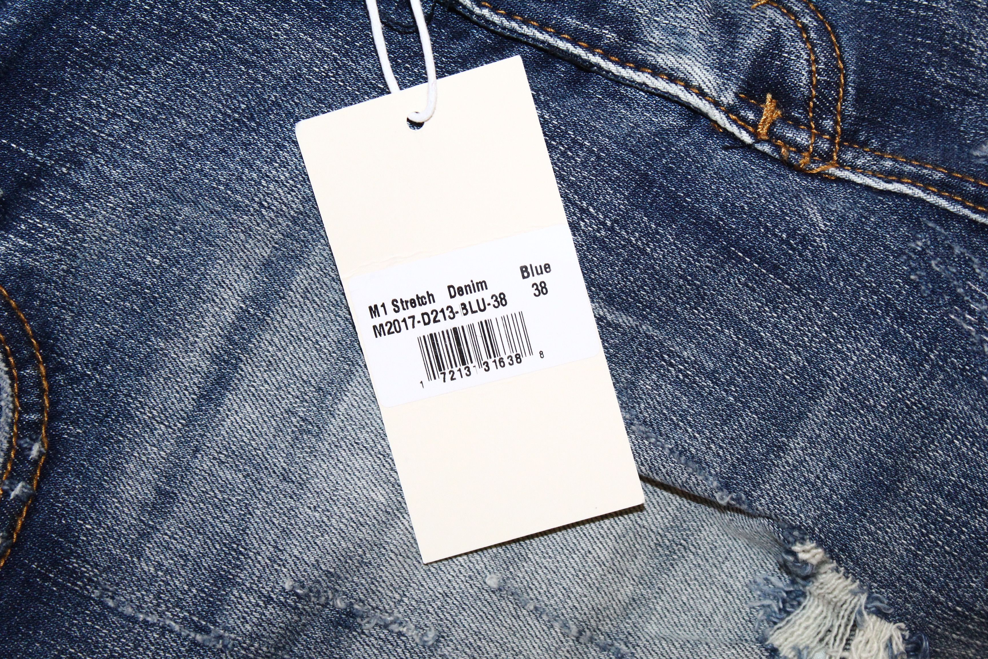 MNML MNML Stretch Slim Fit Distressed Zipper Biker Jeans Size US 38 / EU 54 - 11 Thumbnail