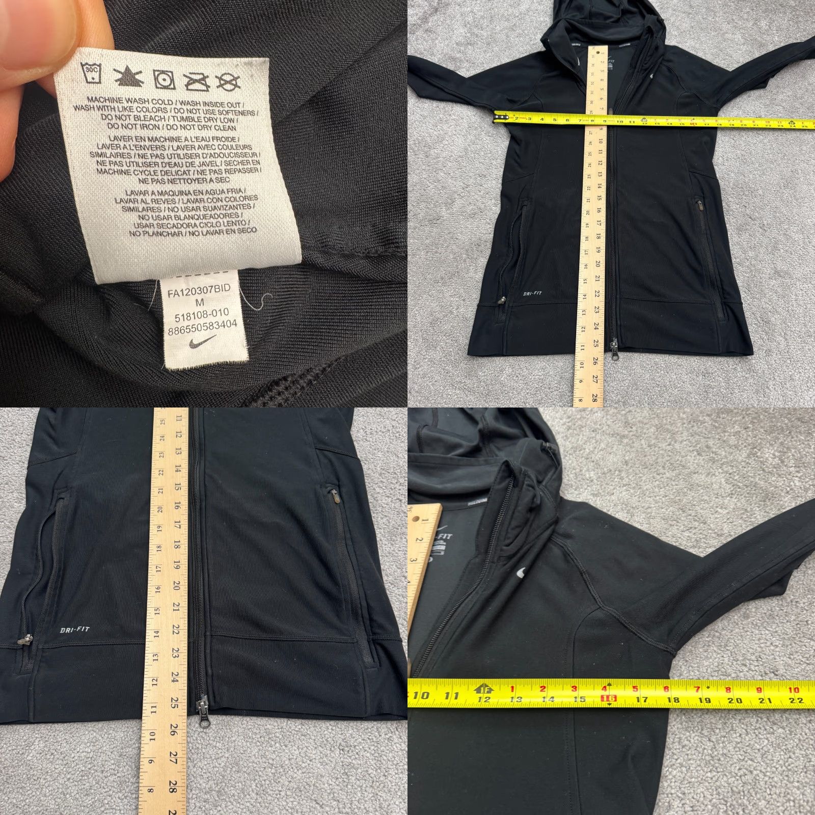 Nike Nike Dri-Fit Hoodie Sweatshirt Womens M Black Full Zip Pockets Activewear Size M / US 6-8 / IT 42-44 - 9 Thumbnail