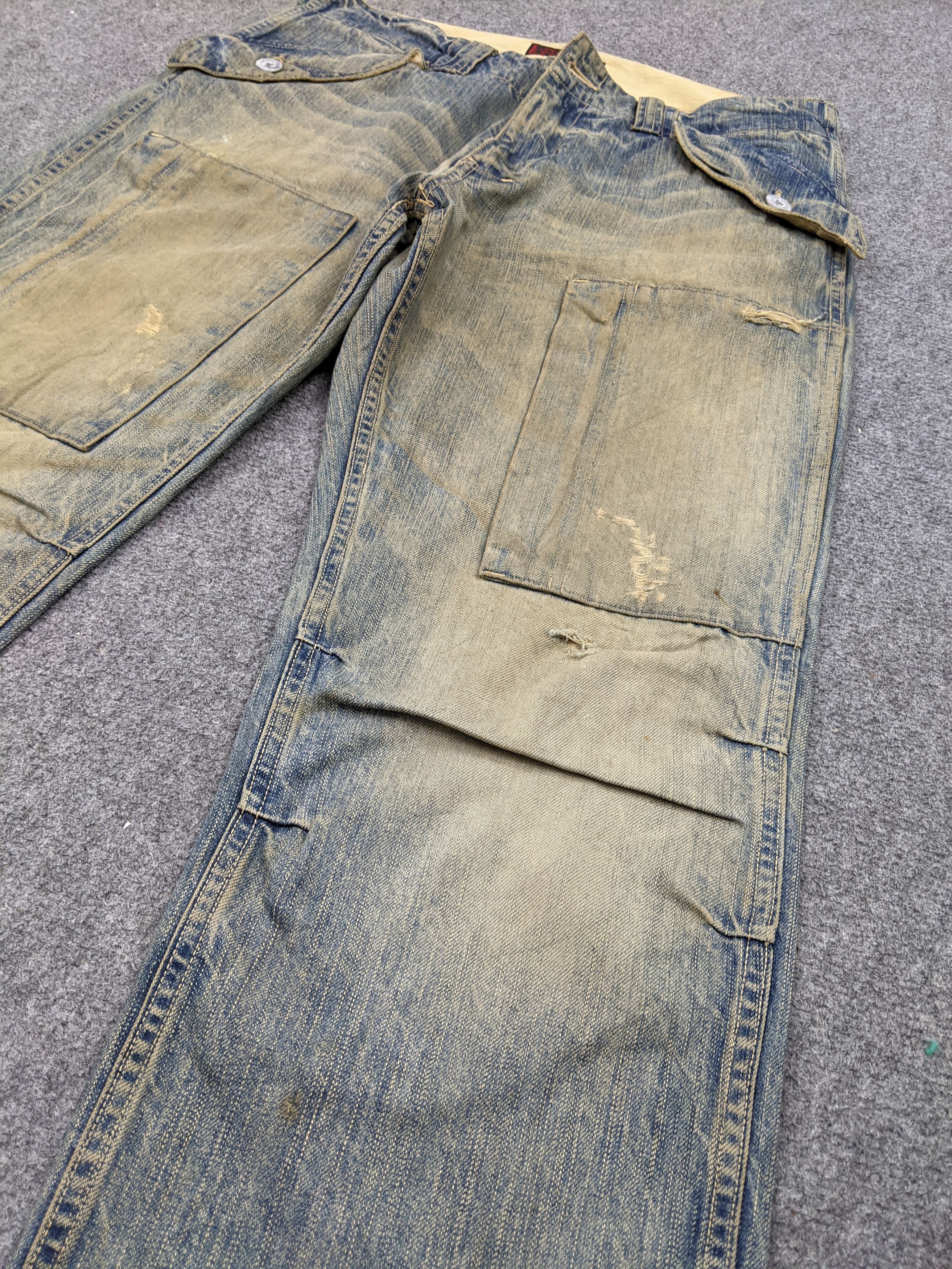 If Six Was Nine Johnbull Kojima Genes Japan Multi Pocket Rusty Jeans DJ0013Z Size US 33 - 9 Thumbnail