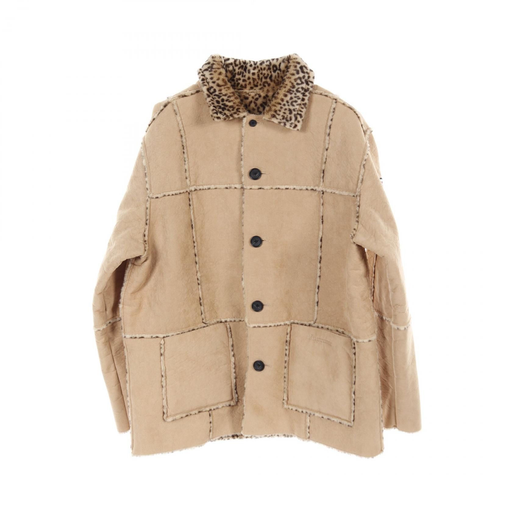 Other Other Supreme Reversible Faux Suede Leopard Coat Plastic 