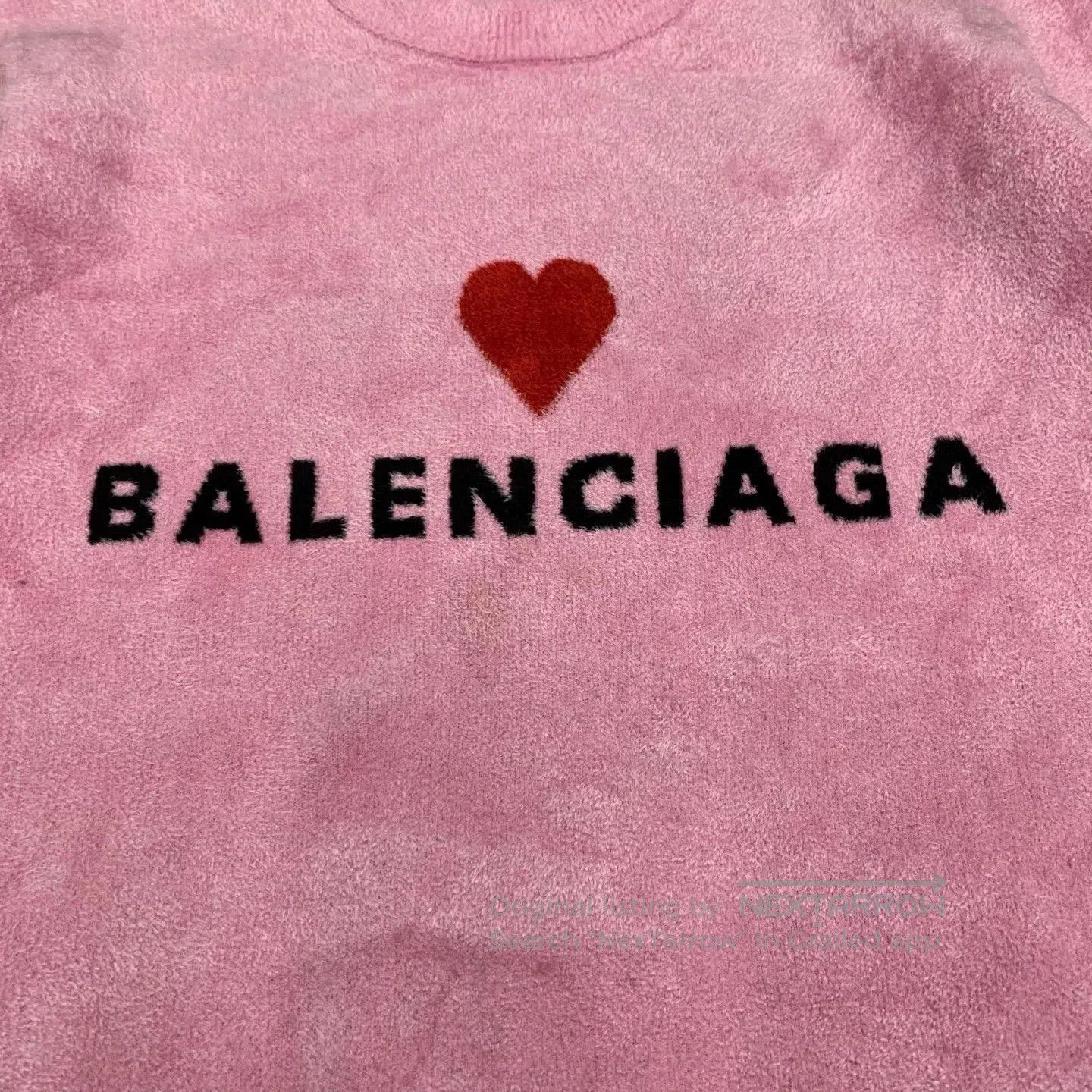 Balenciaga Balenciaga Pink Heart Sweater M Size. Size M / US 6-8 / IT 42-44 - 6 Thumbnail