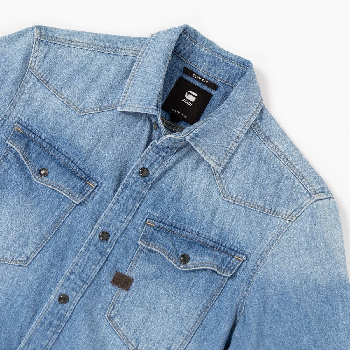 G-Star G-Star Raw 3301 Slim Mens Jean Denim Shirt Short Sleeve Blue Size US S / EU 44-46 / 1 - 5 Thumbnail