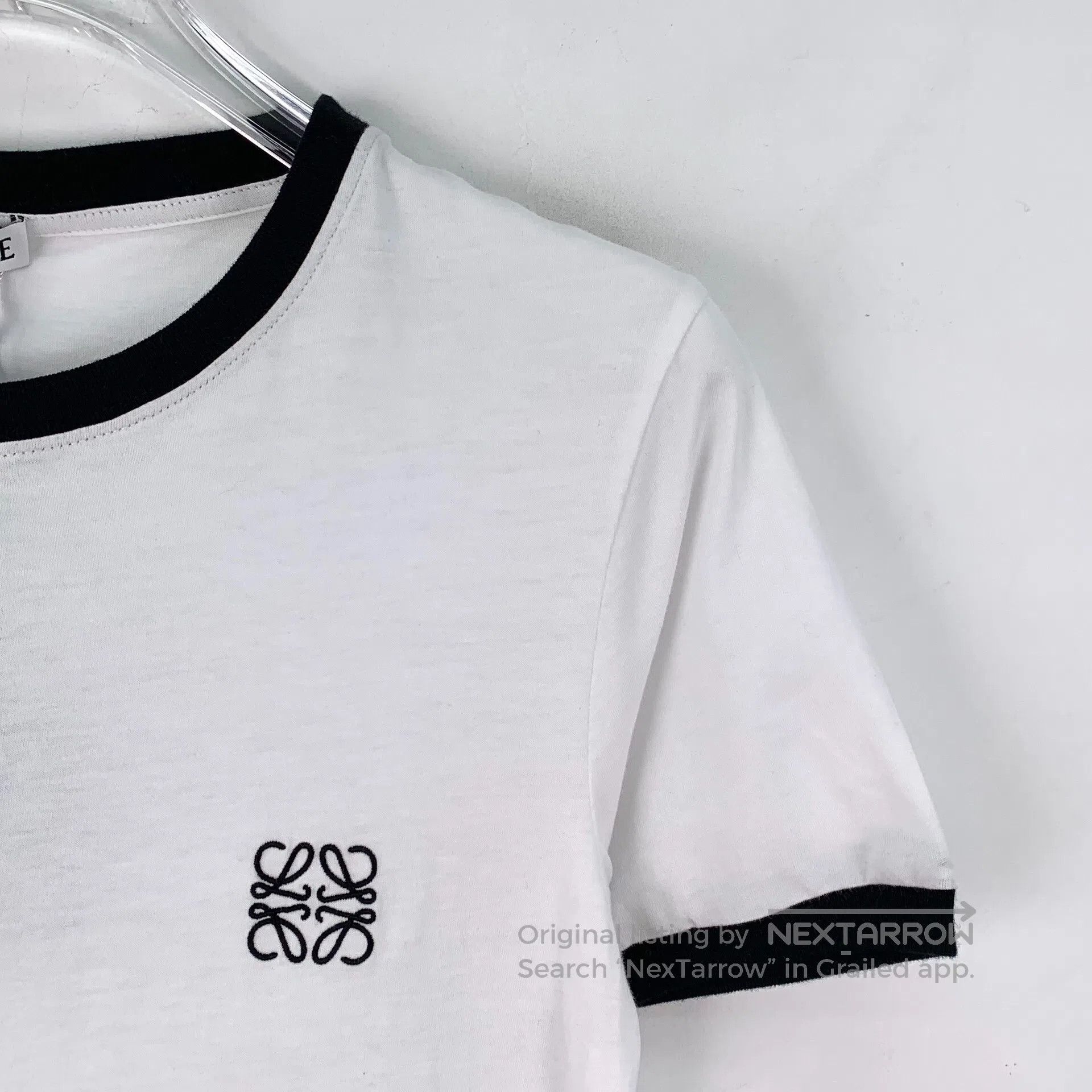 Loewe Loewe White Logo Embroidered Cotton Crew Neck Short Sleeve Size US S / EU 44-46 / 1 - 3 Thumbnail
