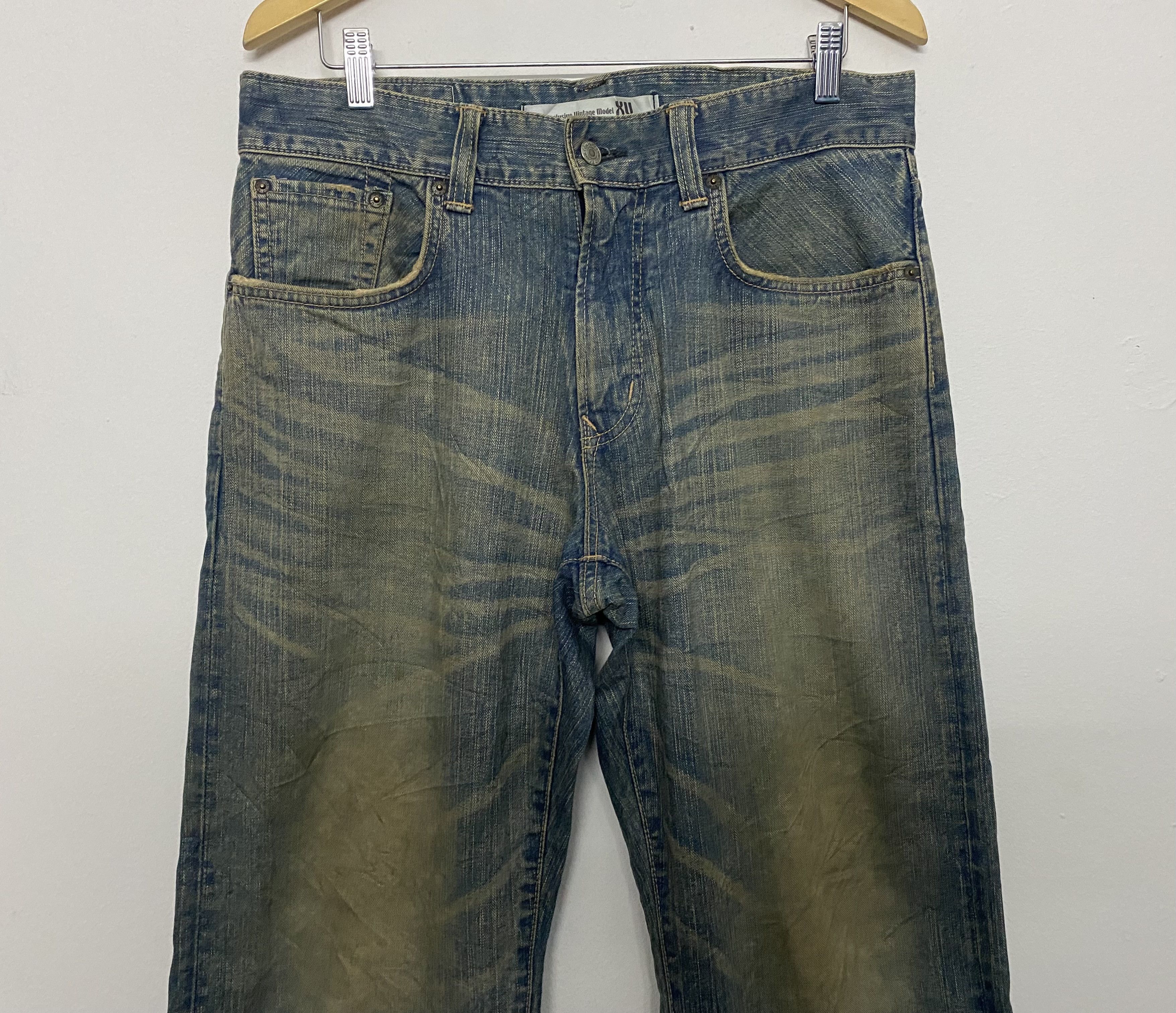 Edwin EDWIN 405XV Exclusive Model Faded Distressed Dark Wash Jeans Size US 34 / EU 50 - 3 Thumbnail