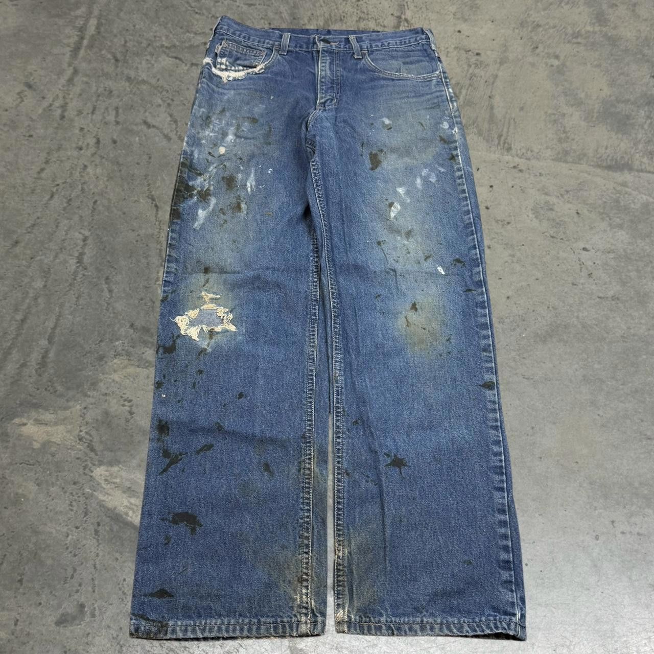 Carhartt × Vintage Vintage Y2K Carhartt Distressed Blue Jeans Size US 32 / EU 48 - 1 Thumbnail