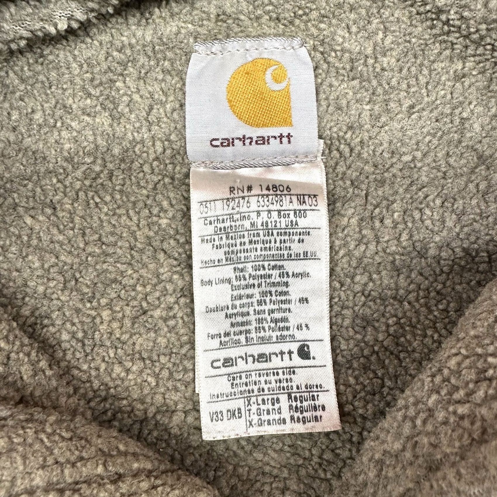 Carhartt VINTAGE Carhartt V33 DKB Sherpa Lined Vest Brown Thrashed Distressed Men’s XL Zip Up Size US XL / EU 56 / 4 - 2 Thumbnail
