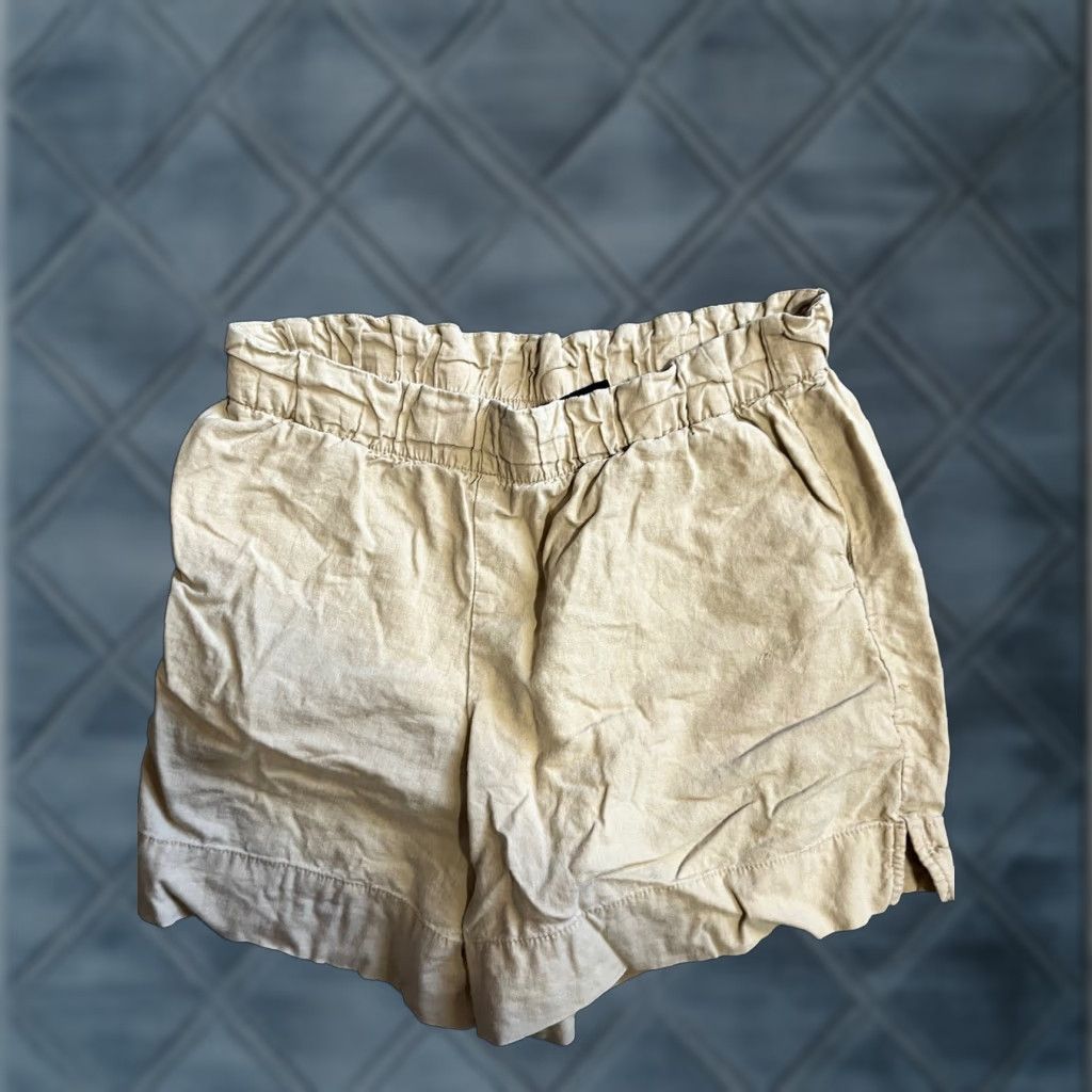 Gap GAP Beige Knit Pull On Shorts Linen Rayon Lounge Size Medium Shirt Womens Size 32" / US 10 / IT 46 - 1 Thumbnail