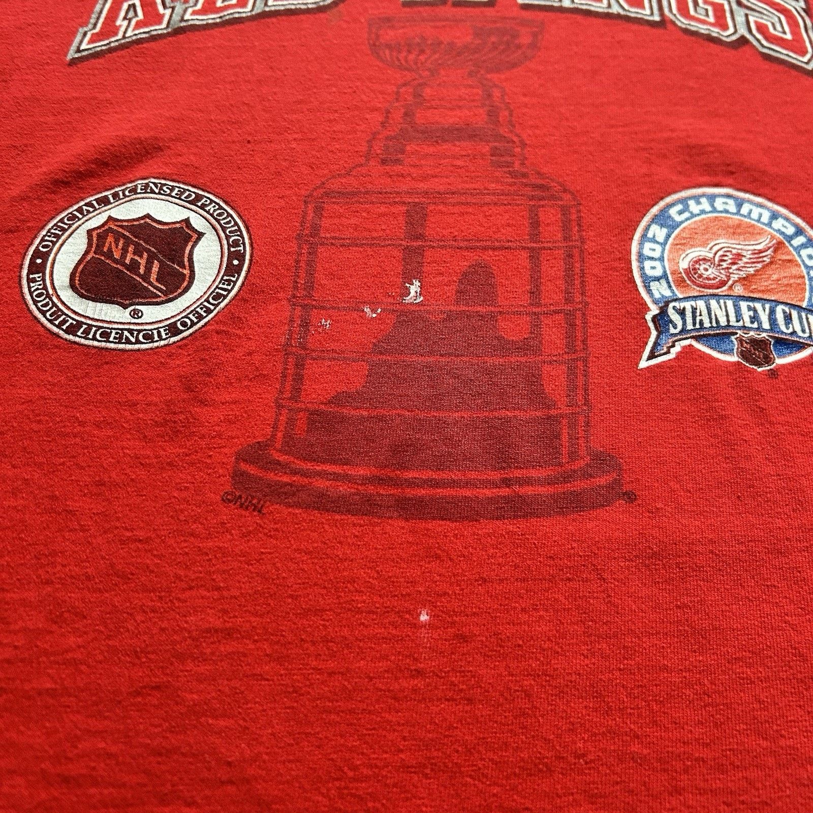 Hanes Vintage Detroit Red Wings 2002 Stanley Cup Champs T Shirt XL Size US XL / EU 56 / 4 - 3 Thumbnail