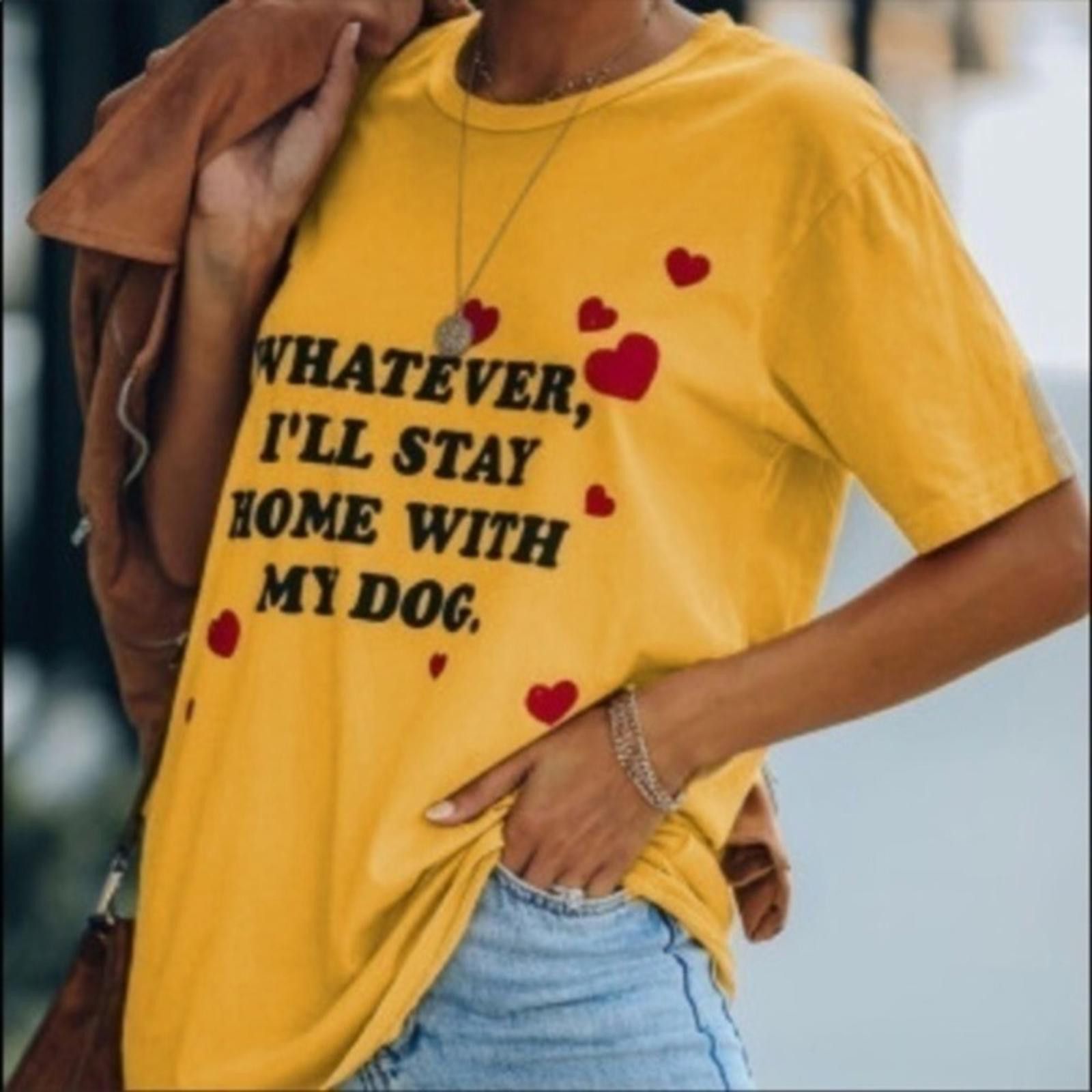 Designer Dog Lovers Puppy T-Shirt In Yellow NWT Size L / US 10 / IT 46 - 1 Thumbnail