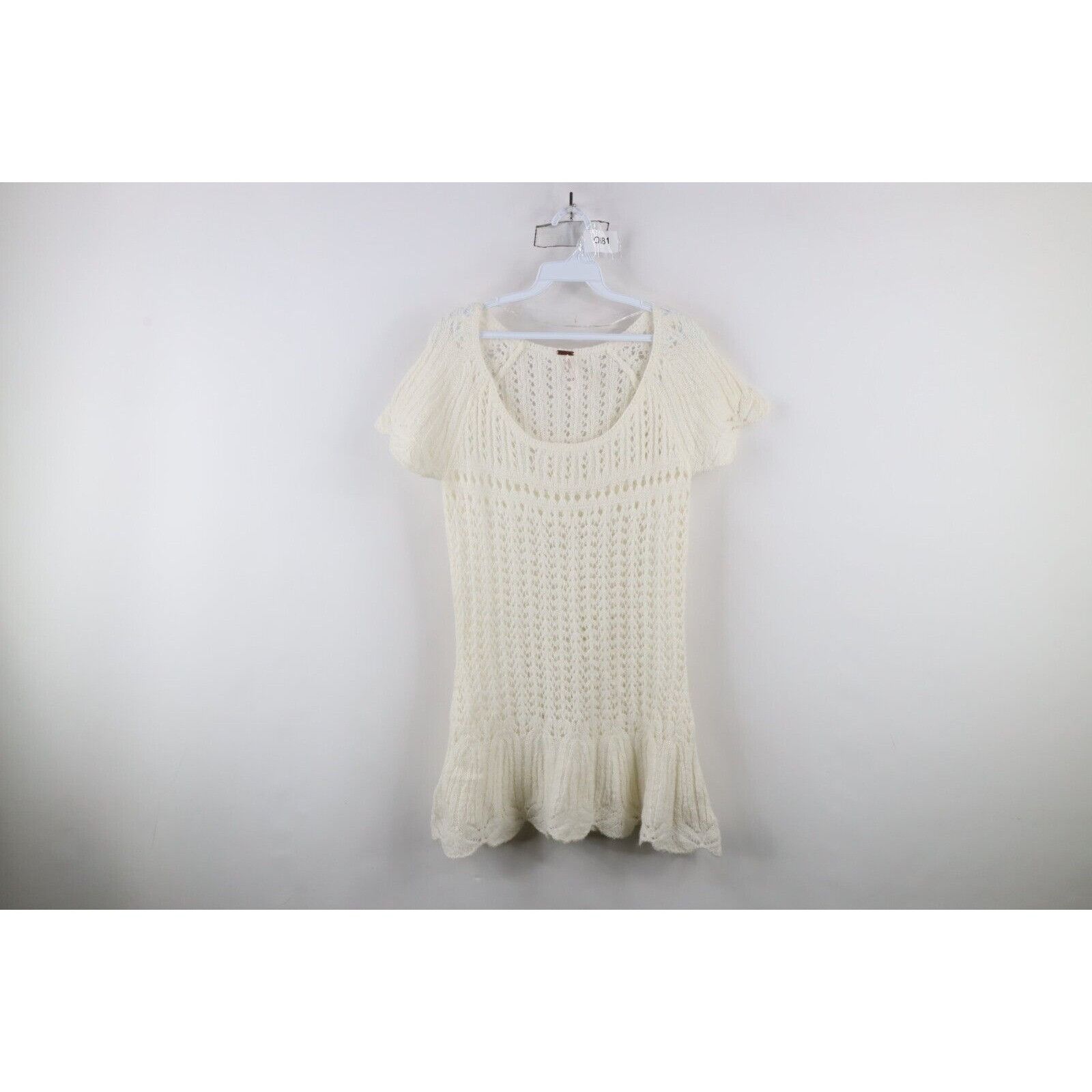crochet dress free people Free People Flook Beige Heavy Weight Crochet Granny Patchwork Overall Dress  (Small) main image 1