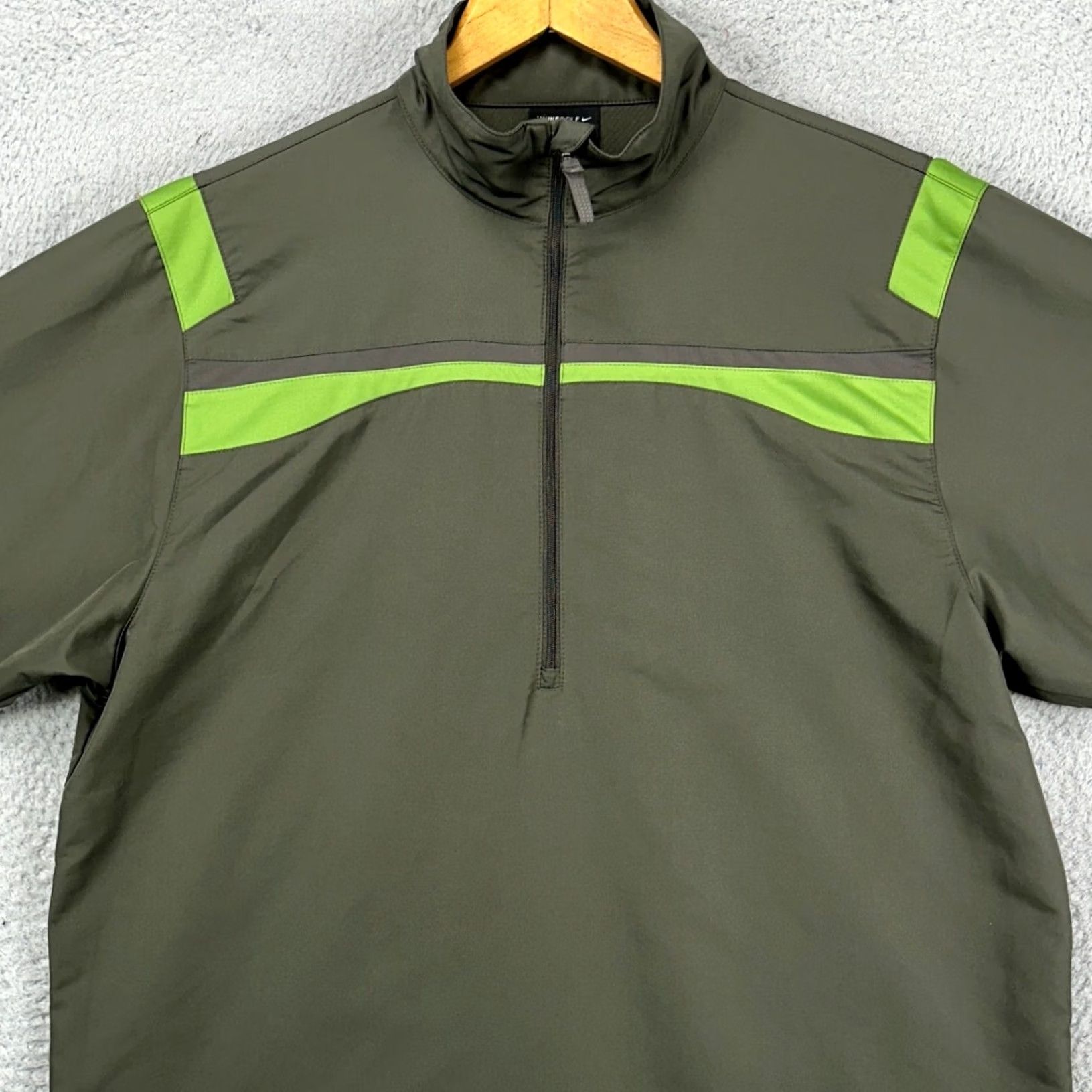 Nike Nike Golf Mens Half Zip Pullover Jacket M Olive Green Long Sleeve Athletic Slim Fit Outdoor Casual Sports Size US M / EU 48-50 / 2 - 2 Thumbnail