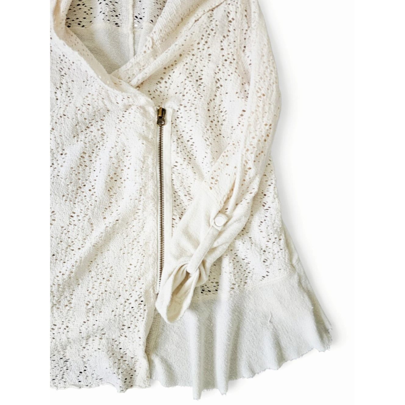 Free People Free People Doily Hooded Cardigan Ivory Open Knit Boho Jack Size S / US 4 / IT 40 - 7 Thumbnail