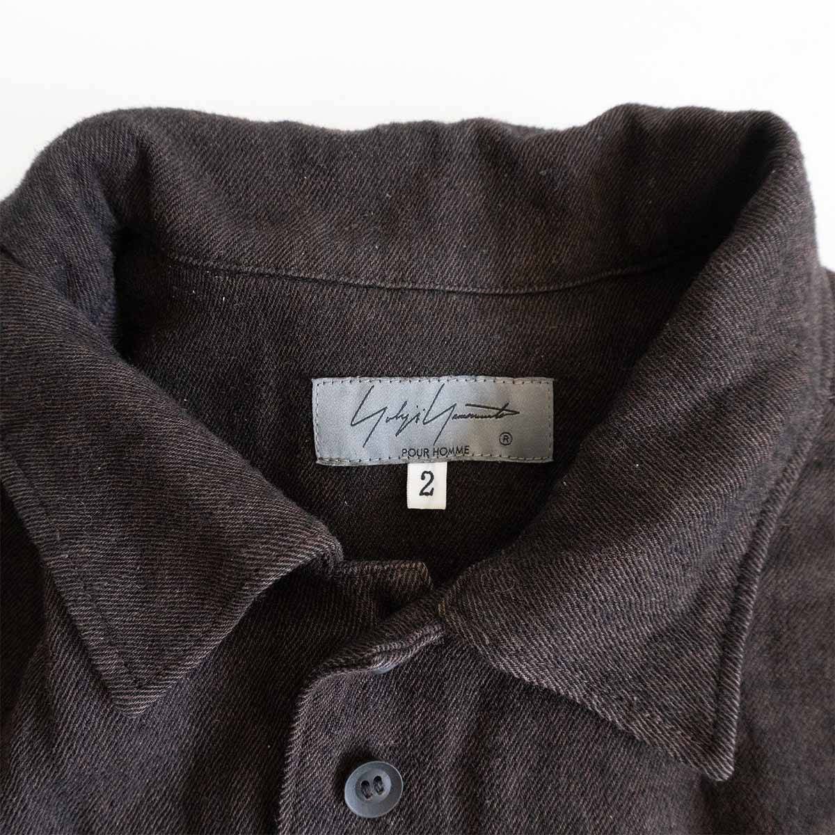 Yohji Yamamoto YOHJI YAMAMOTO POUR HOMME wool line mixed shirts HJ-b10-121 Size US M / EU 48-50 / 2 - 4 Thumbnail