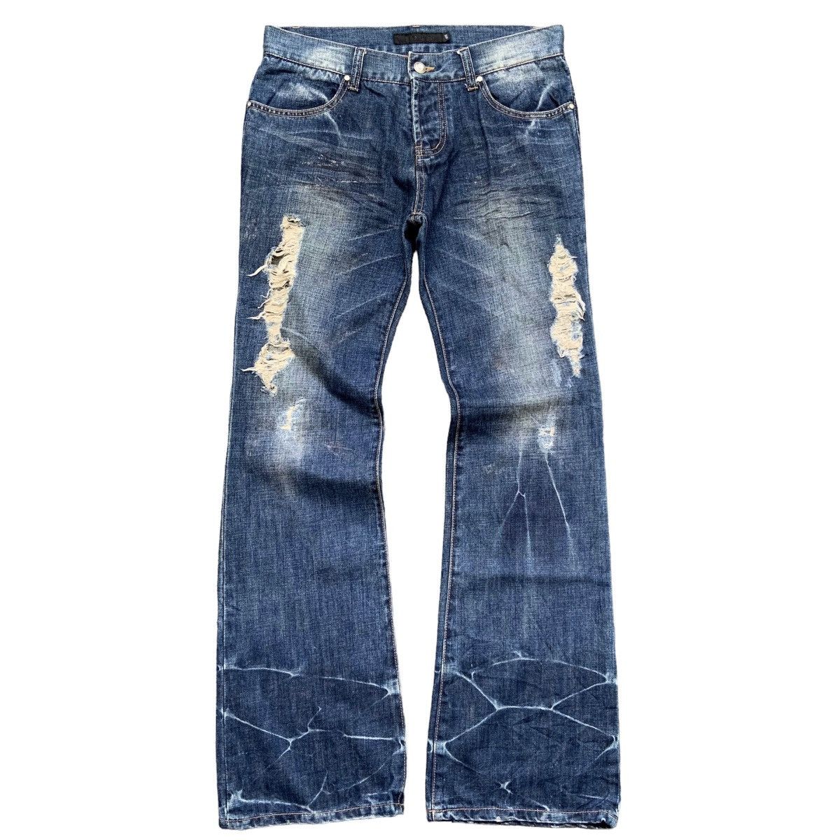 image of Gostar De Fuga x If Six Was Nine Japanese Fuga Distressed Flare Denim Jeans, Men's (Size 31)