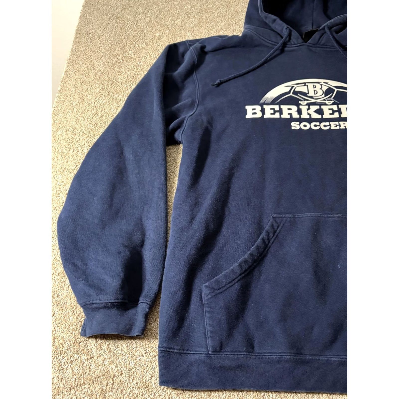 Adidas Adidas Mens XL Blue Fleece Pullover - Berkeley Soccer Graphic Hoodie Size US XL / EU 56 / 4 - 3 Thumbnail