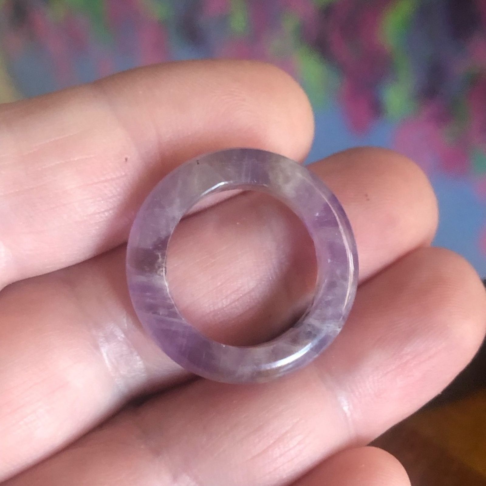 Handmade Handcrafted genuine amethyst stone band ring 6 Size ONE SIZE - 6 Thumbnail