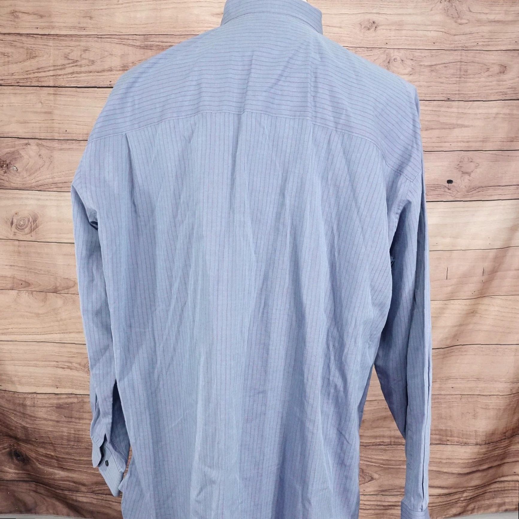 Nordstrom John W. Nordstrom Shirt Mens XL Blue Pinstripe Button-Down Long Sleeve Pocket Size US XL / EU 56 / 4 - 4 Thumbnail