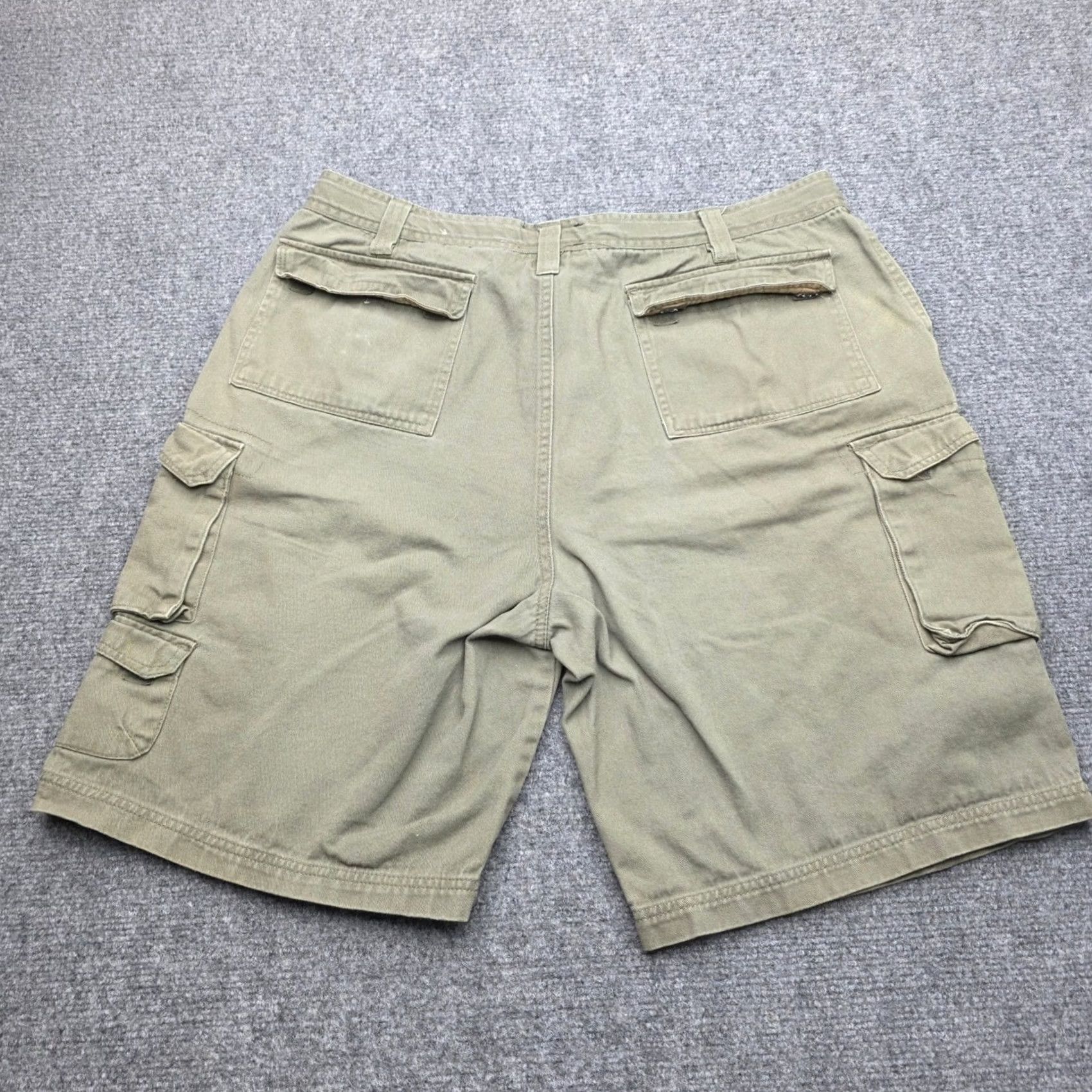 Vintage Rugged Wear Mens Cargo Shorts Size 36 Green Cotton Utility Work Size US 36 / EU 52 - 6 Thumbnail