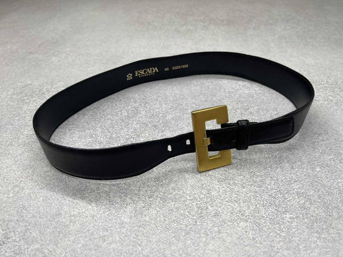 Escada Escada Elements Golden Bucket Leather Belt Black Size ONE SIZE - 4 Thumbnail