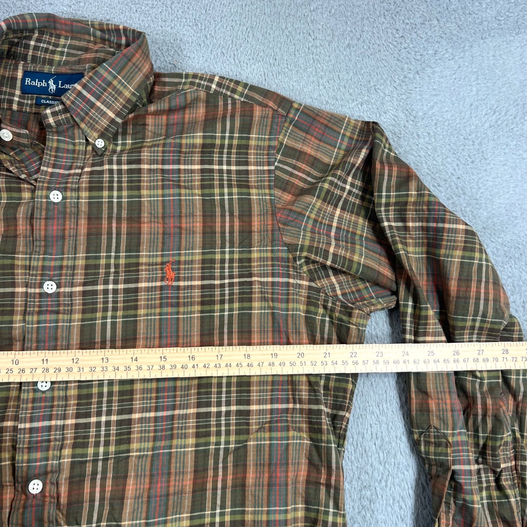 Ralph Lauren VINTAGE Ralph Lauren Mens Button-Up Shirt Size L Long Sleeve Brown Plaid Casual Business Travel Size US L / EU 52-54 / 3 - 5 Thumbnail