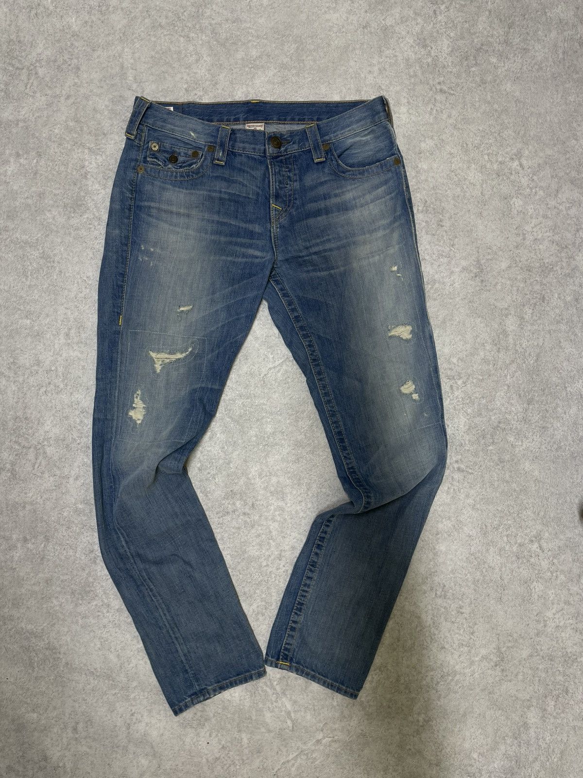 True Religion × Vintage Vintage True Religion Straight White Stitching Jeans Y2K Size US 28 / EU 44 - 6 Thumbnail