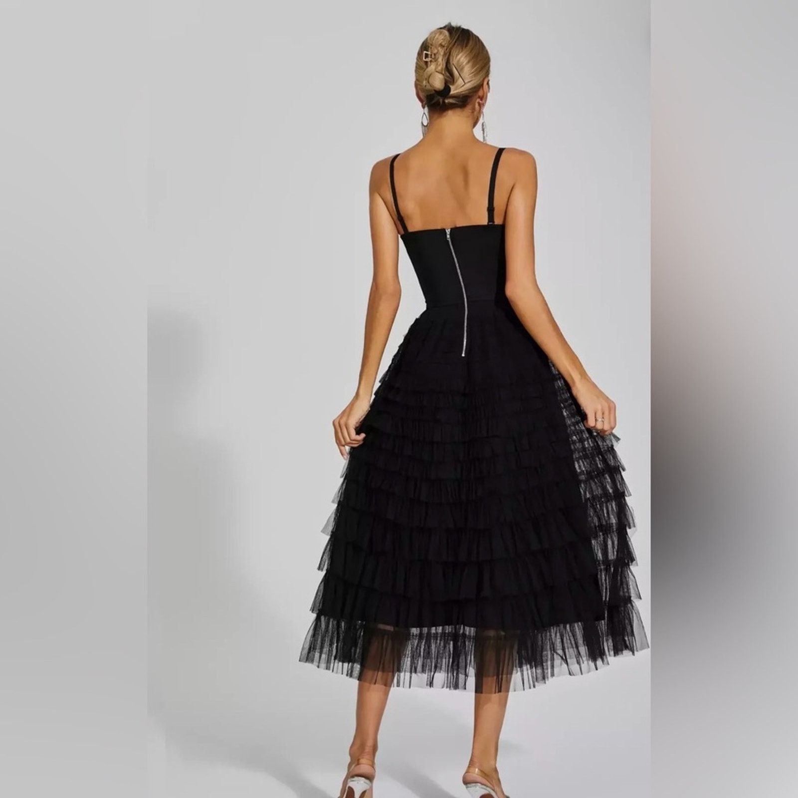 Other Black Sequined Slip Party Cocktail Classy Ruffled Dress S Size S / US 4 / IT 40 - 5 Thumbnail
