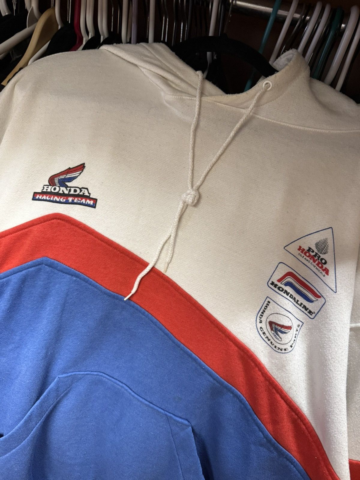 Honda × Vintage Crazy Vintage 80s Honda Racing Team Hoodie Jacket Size US XL / EU 56 / 4 - 4 Thumbnail