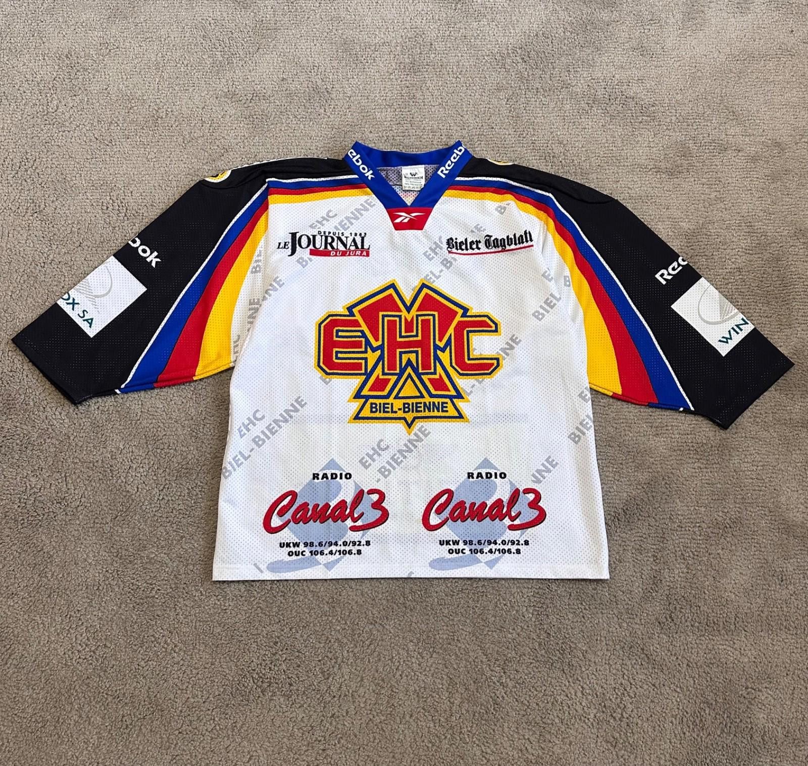 Reebok VINTAGE EHC BIEL BIENNE HOCKEY SHIRT JERSEY sz M Size US M / EU 48-50 / 2 - 1 Thumbnail