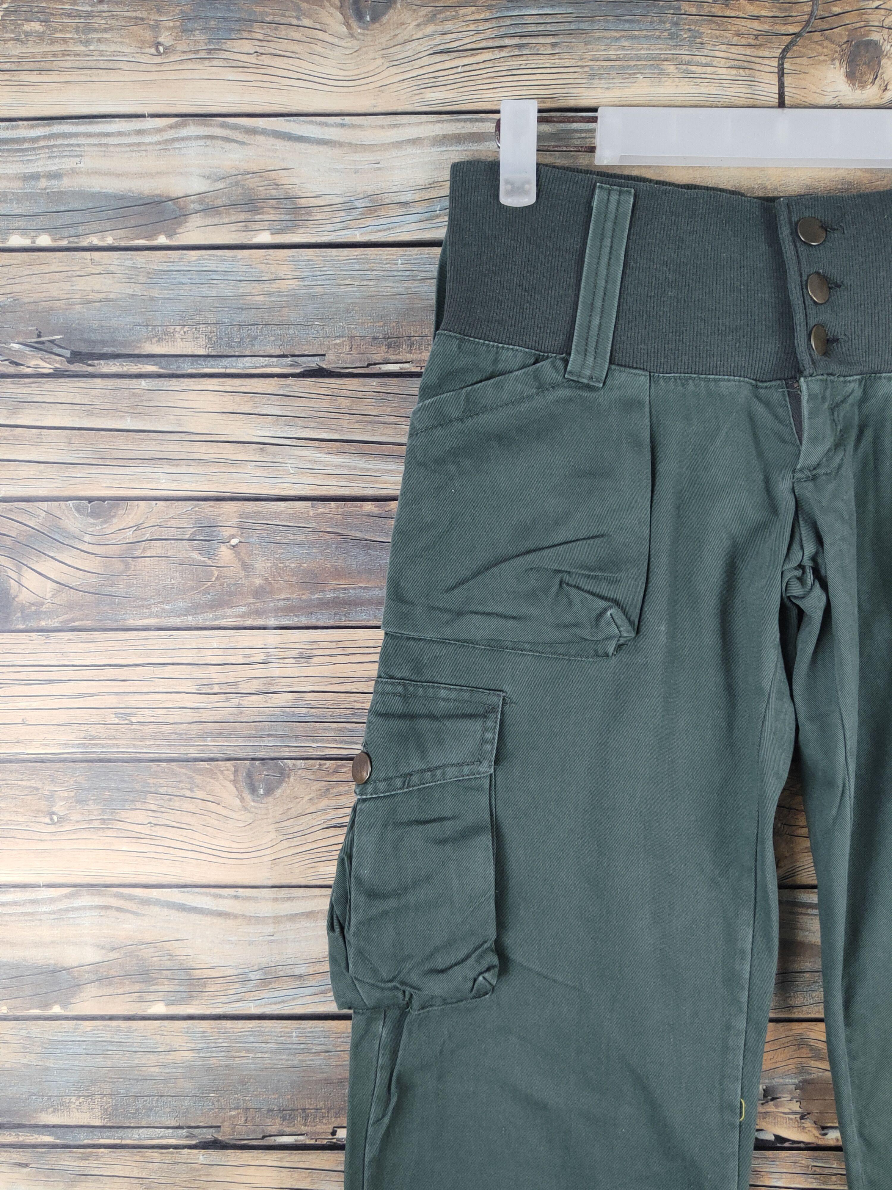 Japanese Brand DL Blue Brain Dark Green Multipocket Joggers #2398 Size 27" / US 4 / IT 40 - 3 Thumbnail