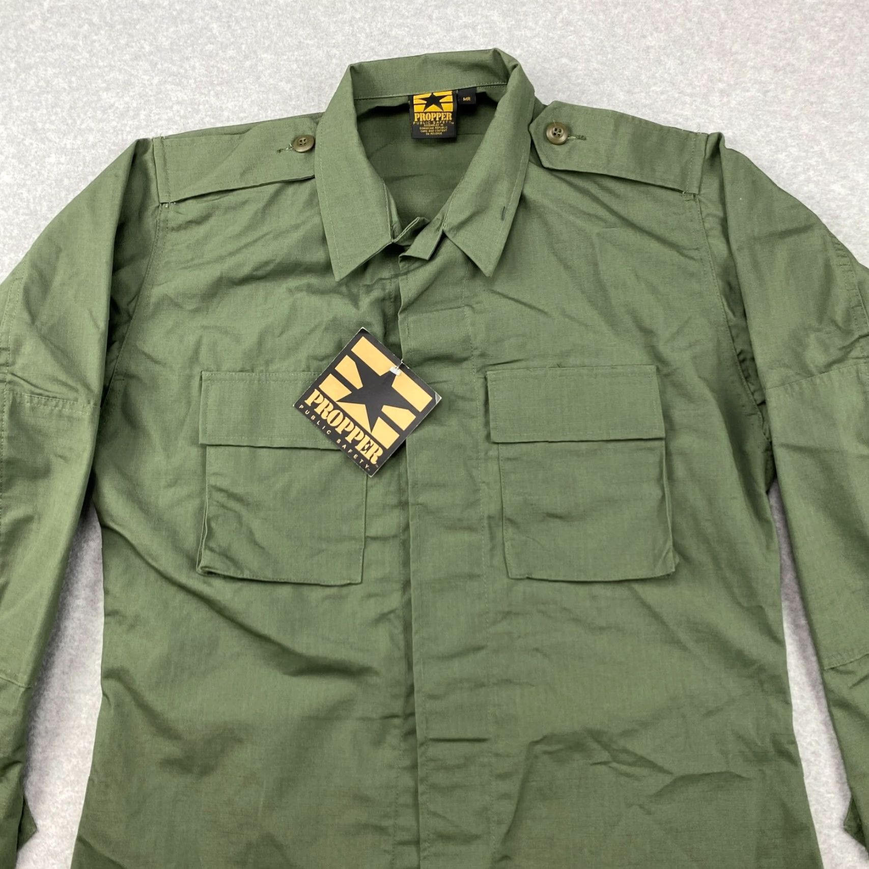 Propper PROPPER Military Jacket BDU Green Men M Casual Workwear Solid Canvas 2 Pocket Button Front Mid-Length NWT Size US M / EU 48-50 / 2 - 2 Thumbnail