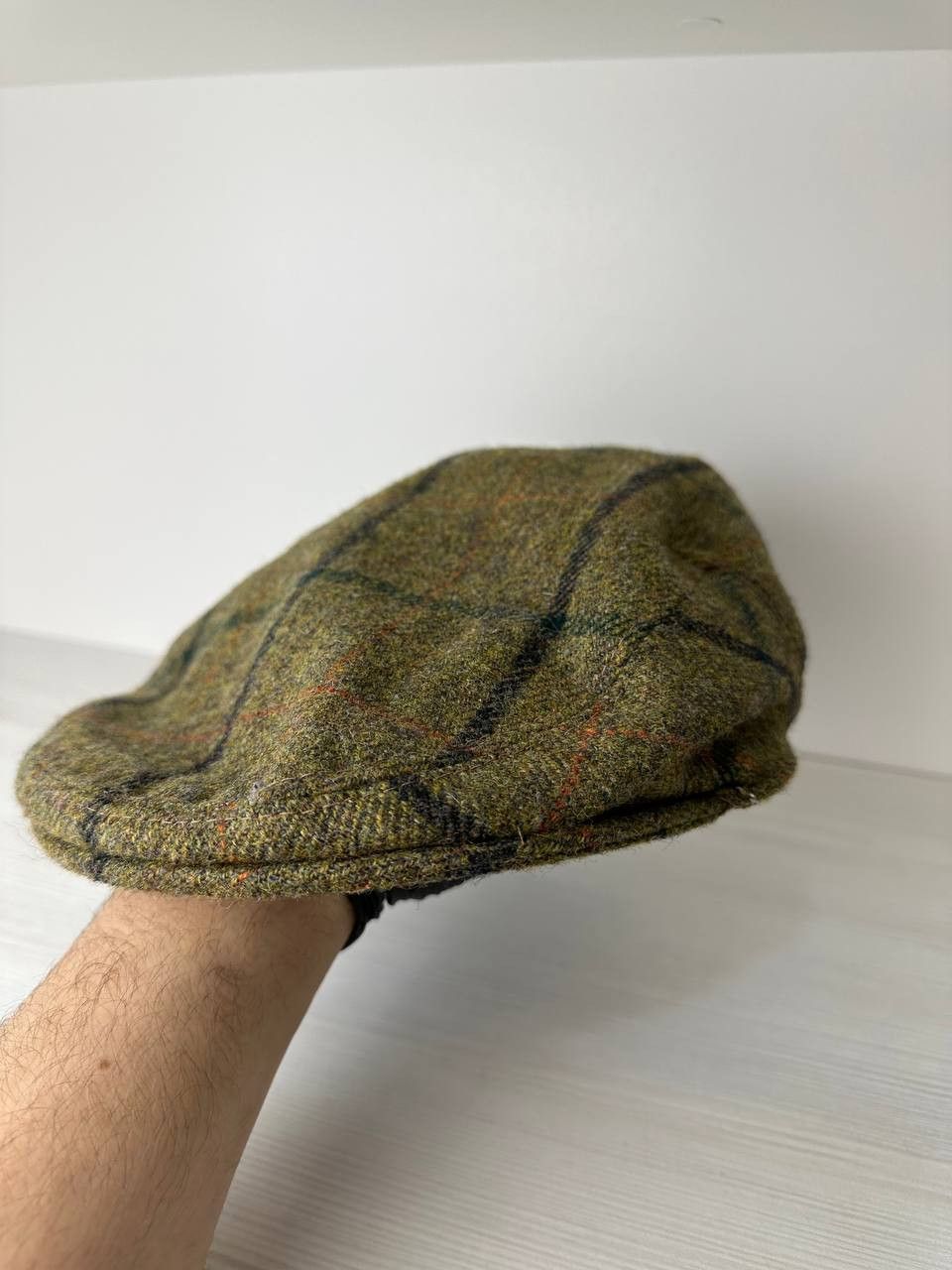 Designer Hucklecote Wool Flat Cap Medium Check Plaid Vintage Hat Size ONE SIZE - 1 Thumbnail