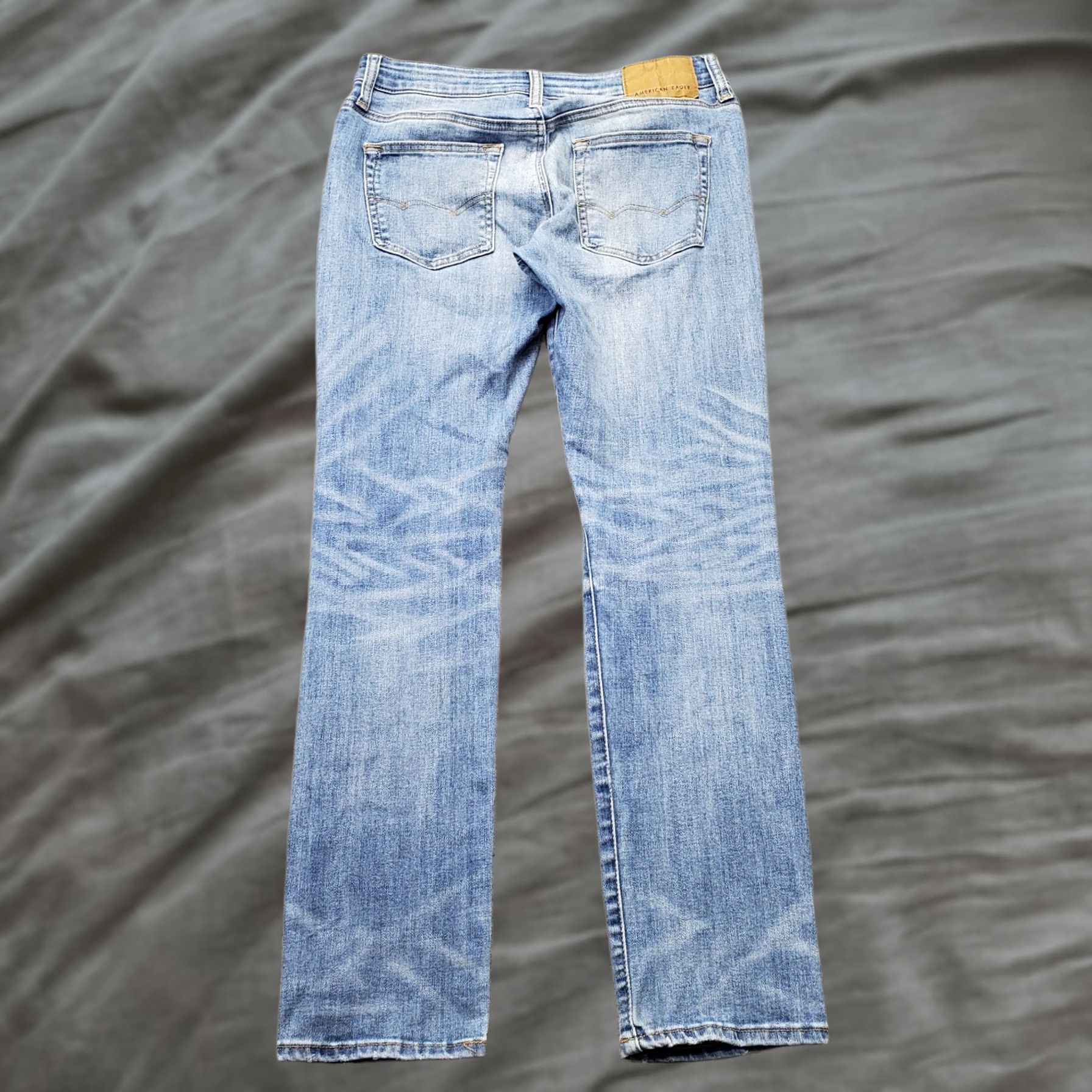 American Eagle Outfitters American Eagle Outfitters Jeans Mens 29x30 Blue Denim Distressed Straight Next Level Flex Jeans Size US 29 - 1 Thumbnail