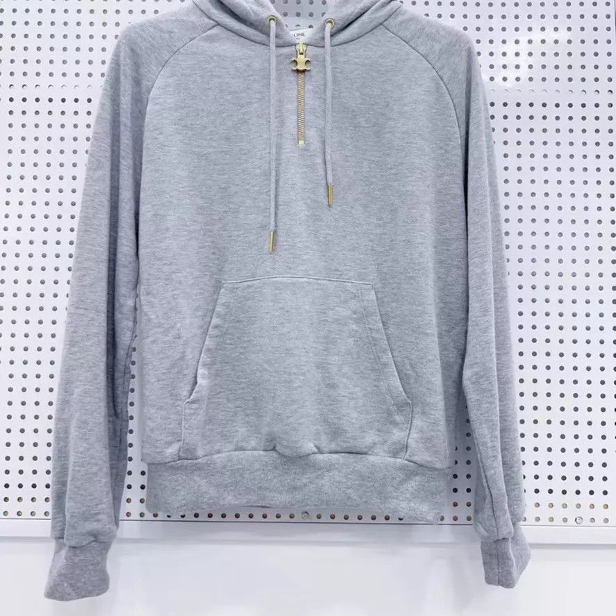 Celine CELINE Triumph Gray Hoodie Gold Zipper XS Size US XS / EU 42 / 0 - 1 Thumbnail