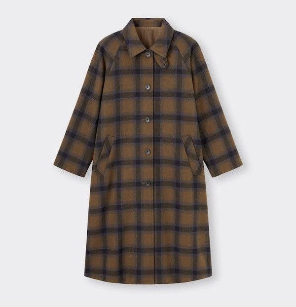 GU Japanese Brand GU Check Bal Collar Coat Winter Jacket Size US XL / EU 56 / 4 - 19 Thumbnail