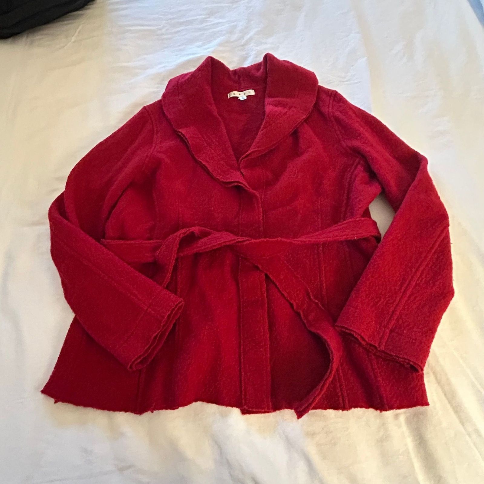 Other CAbi Red Wool Blend Shawl Collar Wrap Jacket Belted Coat XL Size XL / US 12-14 / IT 48-50 - 1 Thumbnail
