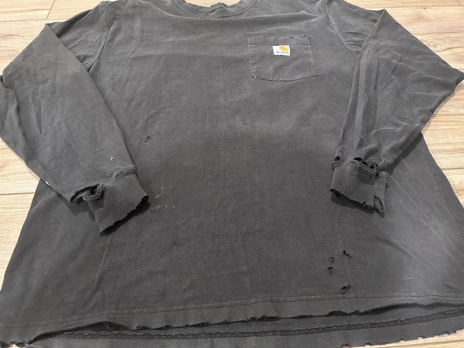 Carhartt Thrashed Black Carhartt long sleeve pocket tee Size US L / EU 52-54 / 3 - 2 Thumbnail
