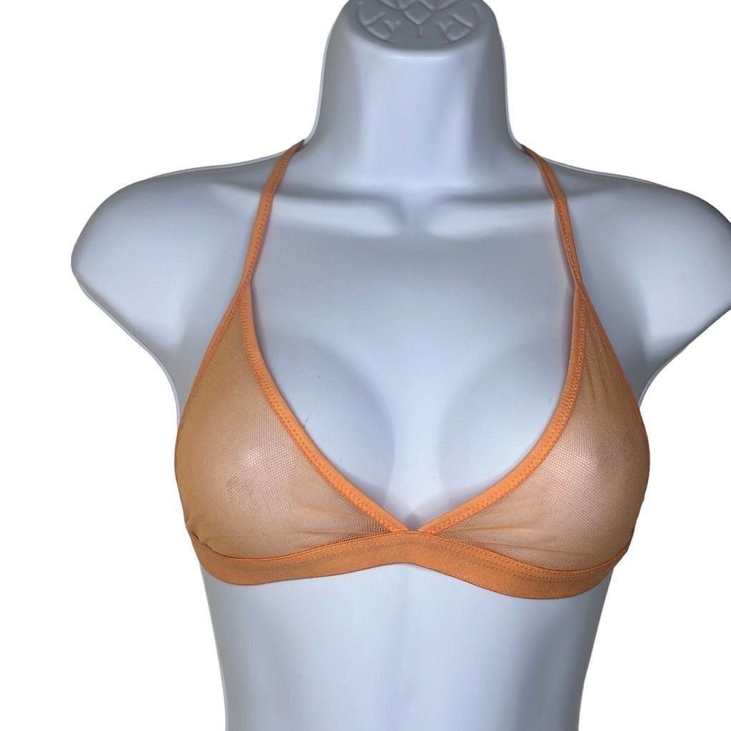 Skin Skin Womens Small Odelyn Triangle Bra Spritz Orange Criss Cr Size ONE SIZE - 2 Thumbnail