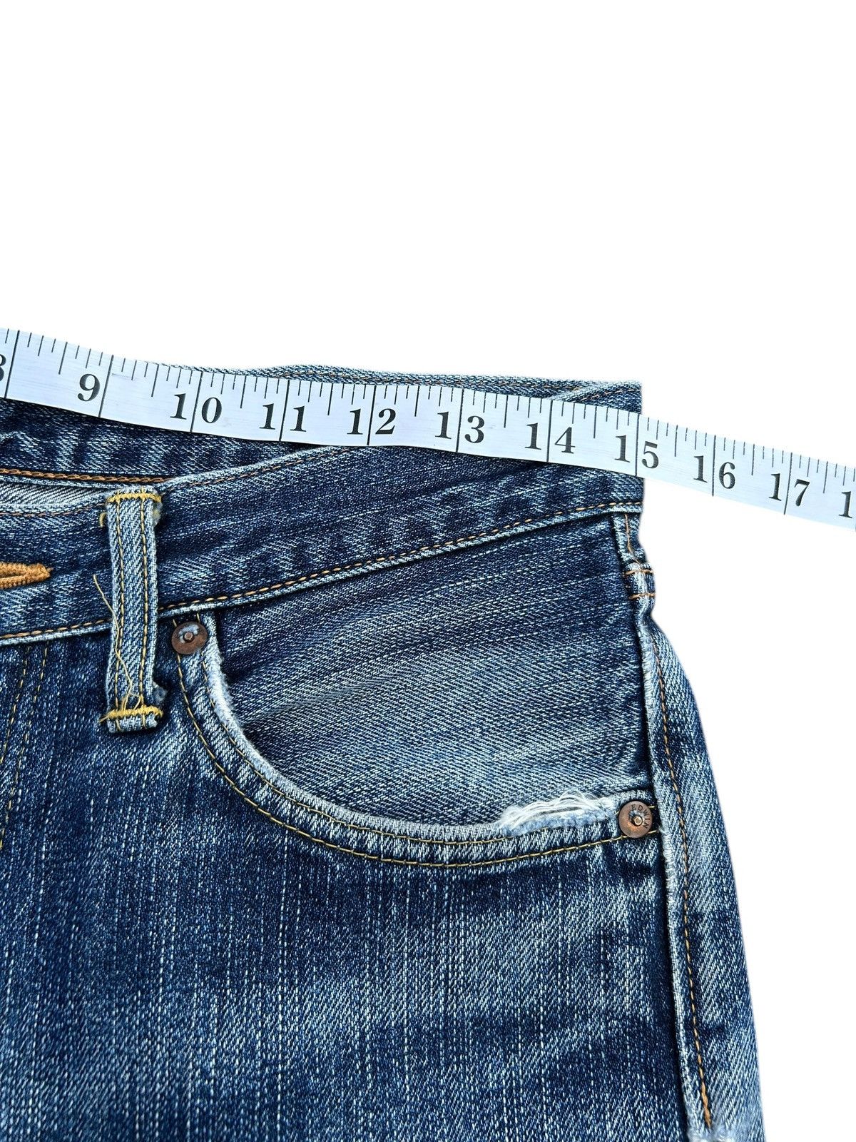 Kapital Trashed Vintage Edwin 505z Selvedge Denim Jeans Size US 30 / EU 46 - 17 Thumbnail