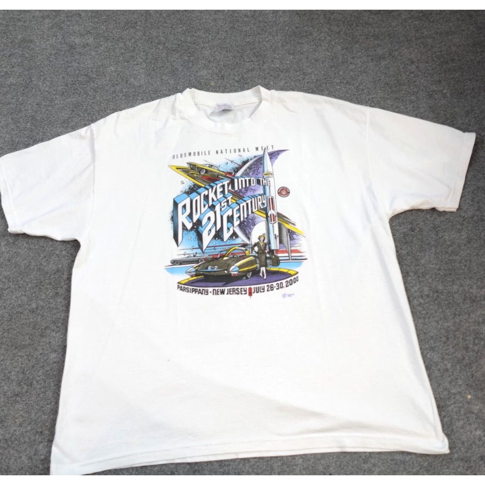 Vintage Oldsmobile Club of America Mens T-shirt XL White 2004 Meet New Jersey Vintage Size US XL / EU 56 / 4 - 2 Thumbnail