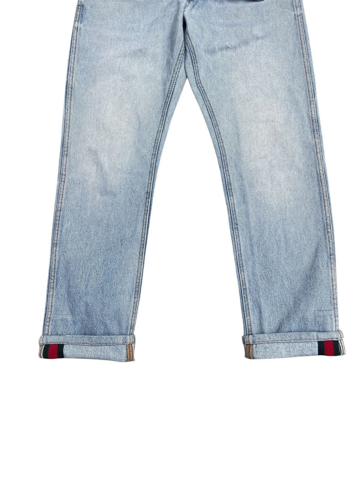 Gucci Vintage Gucci Web Stripe Cuff Denim Jeans Distressed Size US 32 / EU 48 - 7 Thumbnail
