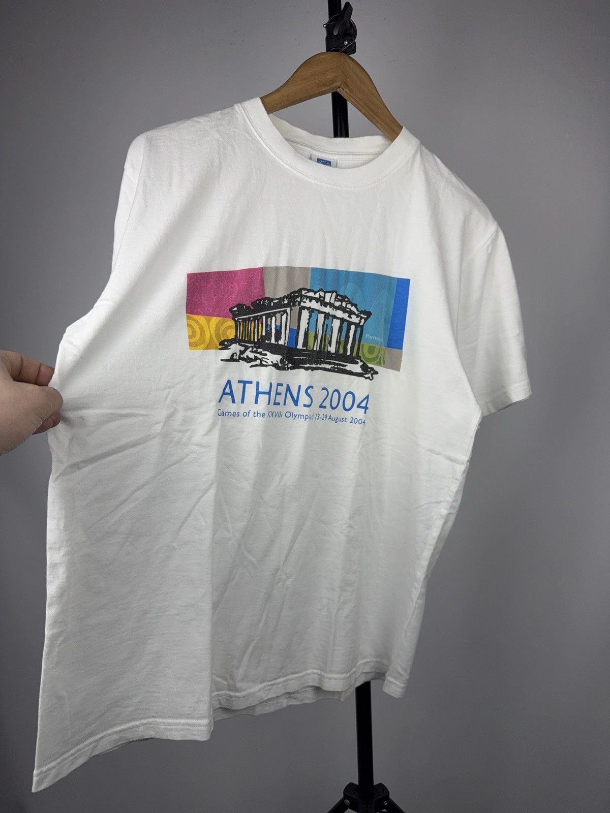 USA Olympics Retro 00s Athens 2004 Olympics Parthenon Graphic T-Shirt Size US M / EU 48-50 / 2 - 2 Thumbnail