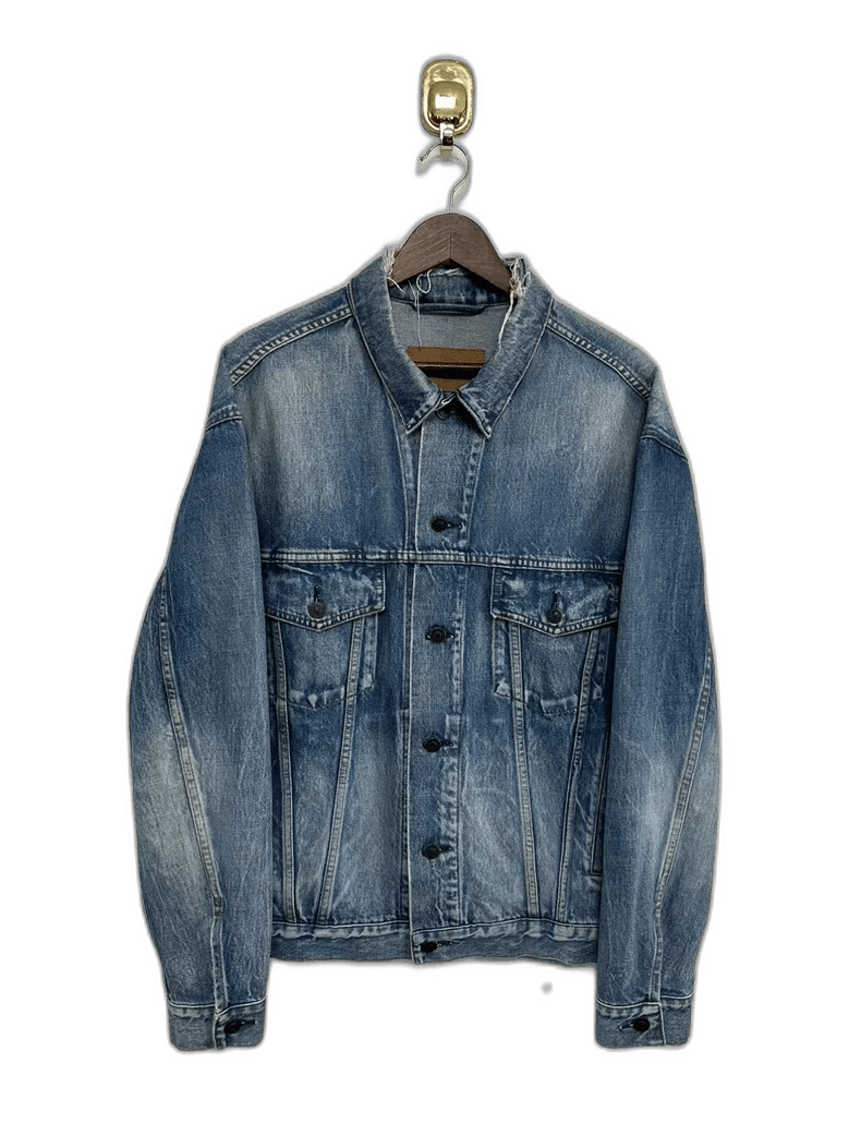Balenciaga Balenciaga Distressed Denim Jacket Size US L / EU 52-54 / 3 - 1 Thumbnail