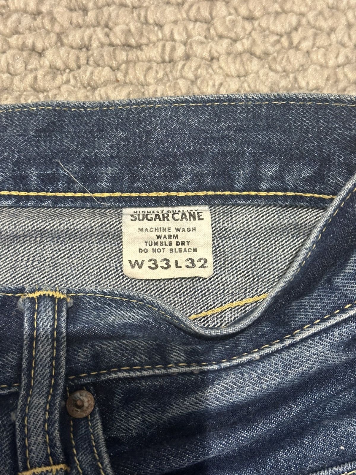 Sugar Cane Sugar Cane Type III 1947 Slim Straight Raw Selvedge Denim Size US 33 - 2 Thumbnail