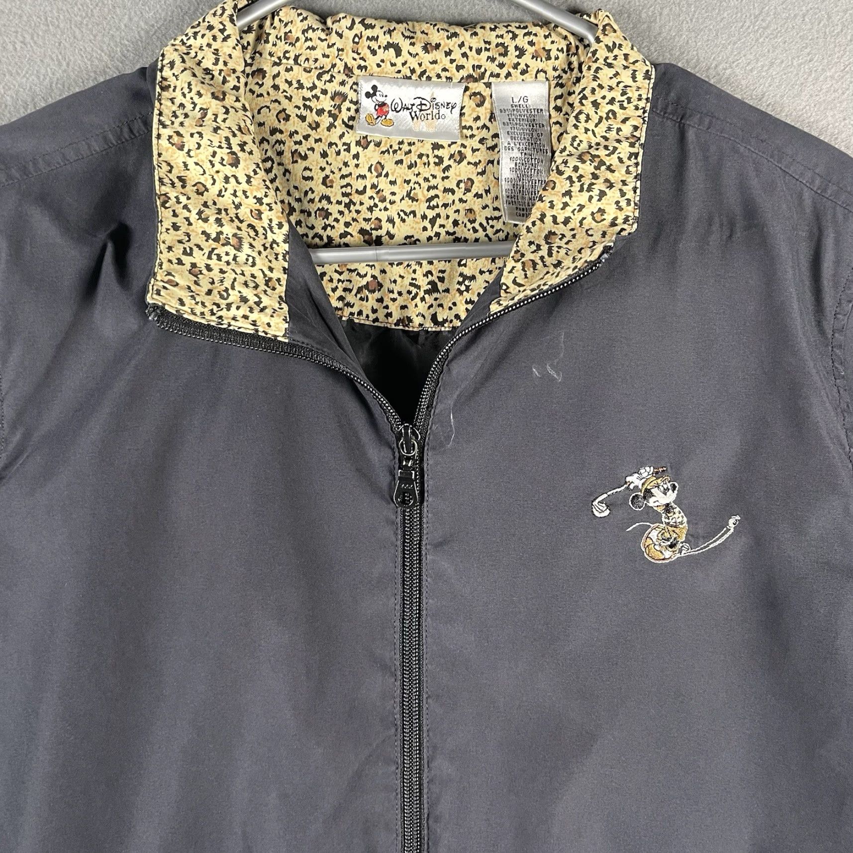 Disney Walt Disney World Mickey Mouse Golf Zip Up Jacket Womens Large Black Size L / US 10 / IT 46 - 2 Thumbnail