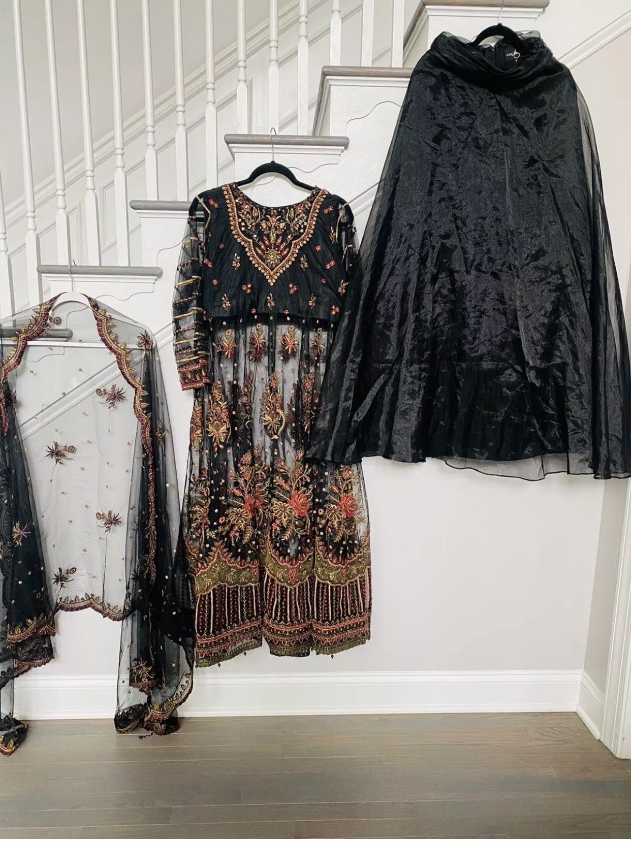 Other Party Wear Stiched Embroidered Black Net Eid Collection Size M / US 6-8 / IT 42-44 - 4 Thumbnail