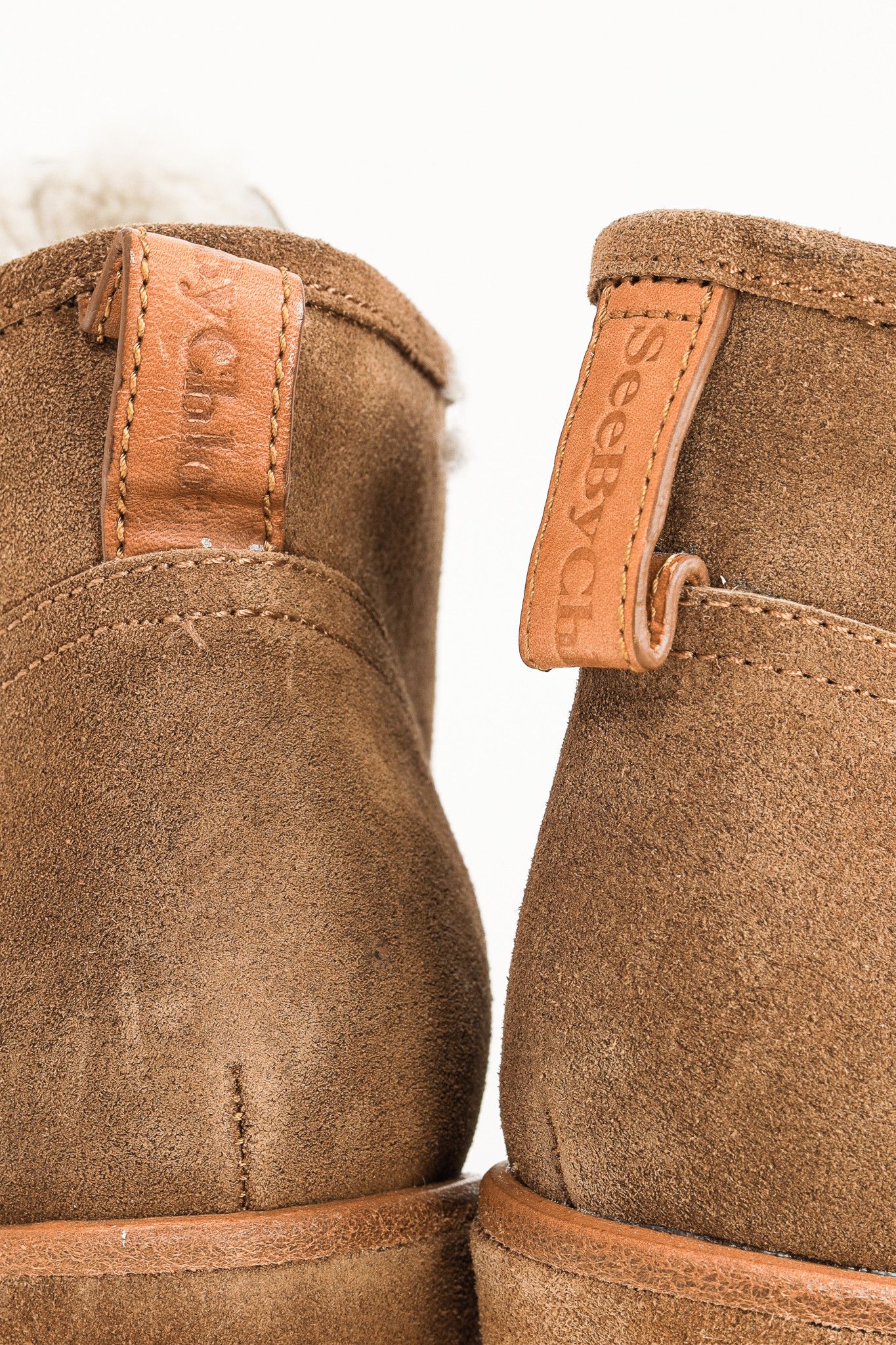 See by Chloe See by Chloe Ethel Shearling-Lined Suede Wedge Booties Size US 8.5 / IT 38.5 - 6 Thumbnail