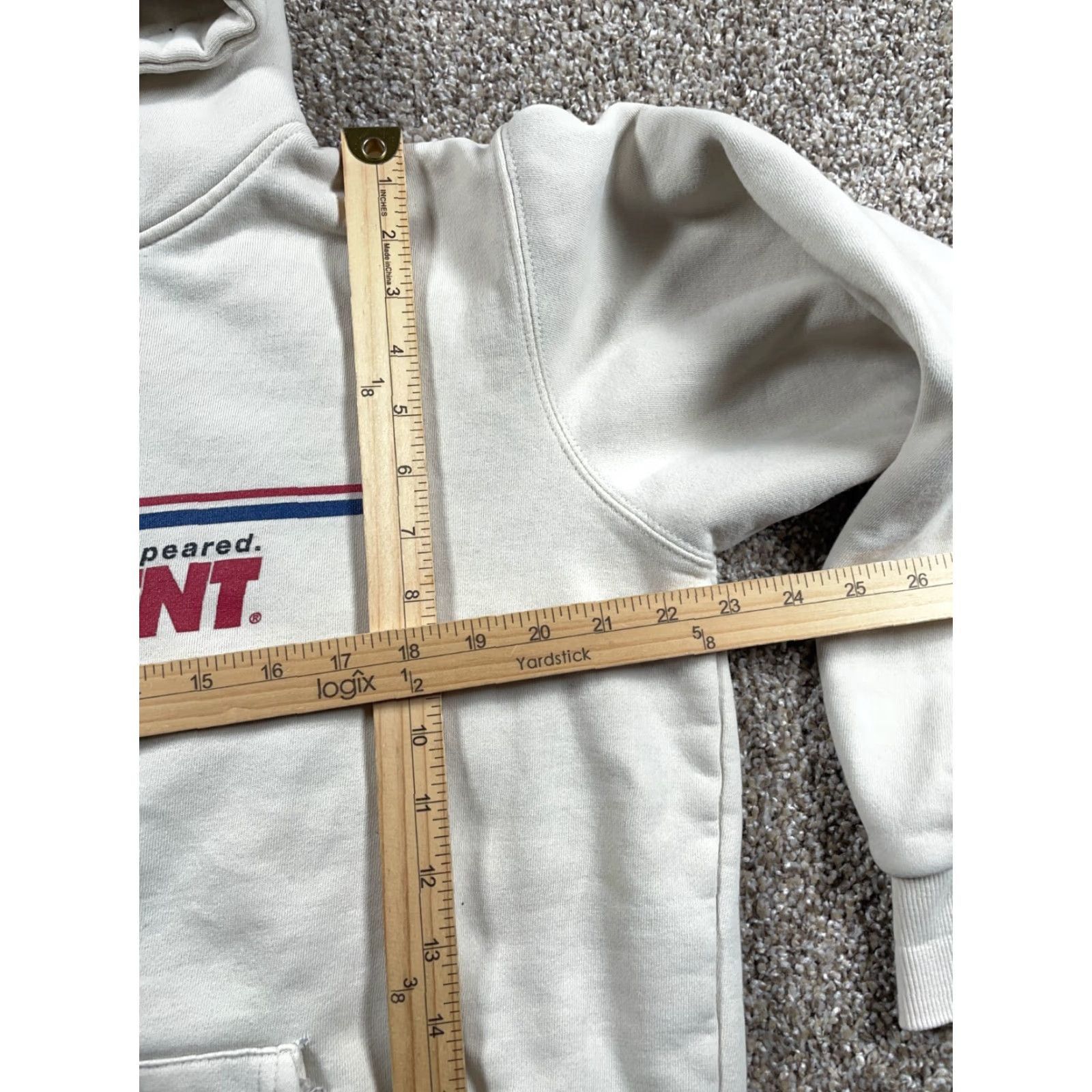 Vintage Apartment Hoodie Adult Large Ivory Sweatshirt Drawstring Girl's Fantasies Retro Heavyweight Pockets Cotton Polyester Size US L / EU 52-54 / 3 - 6 Thumbnail