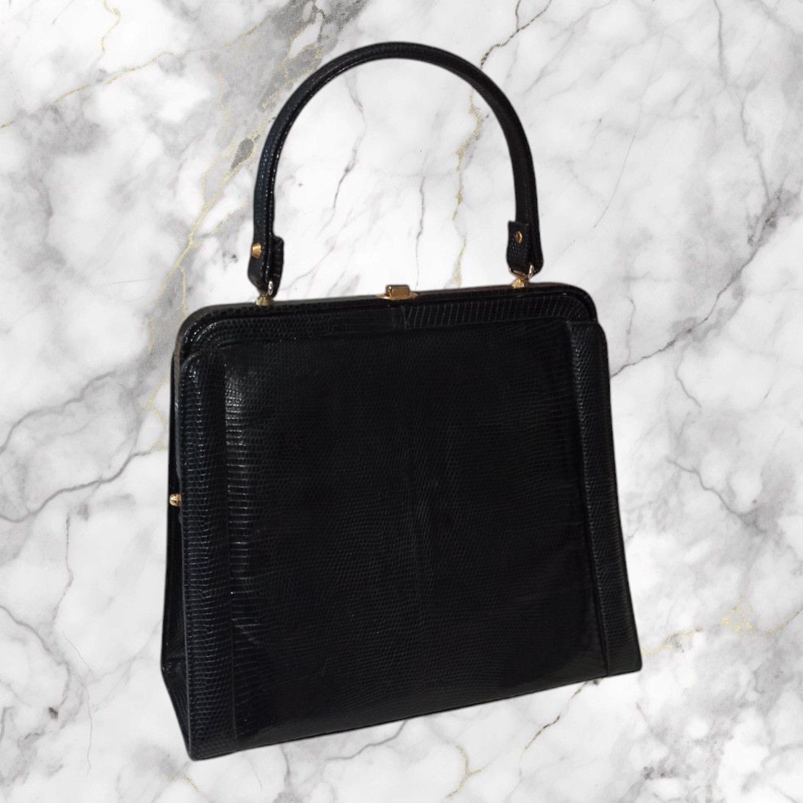 Designer × Vintage Vintage Lizard Leather Handbag 1950s Size ONE SIZE - 4 Thumbnail
