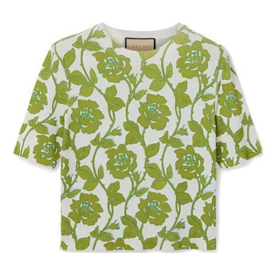 Gucci Gucci Floral Print Fine Wool Silk Top SIZE M Size ONE SIZE - 1 Thumbnail