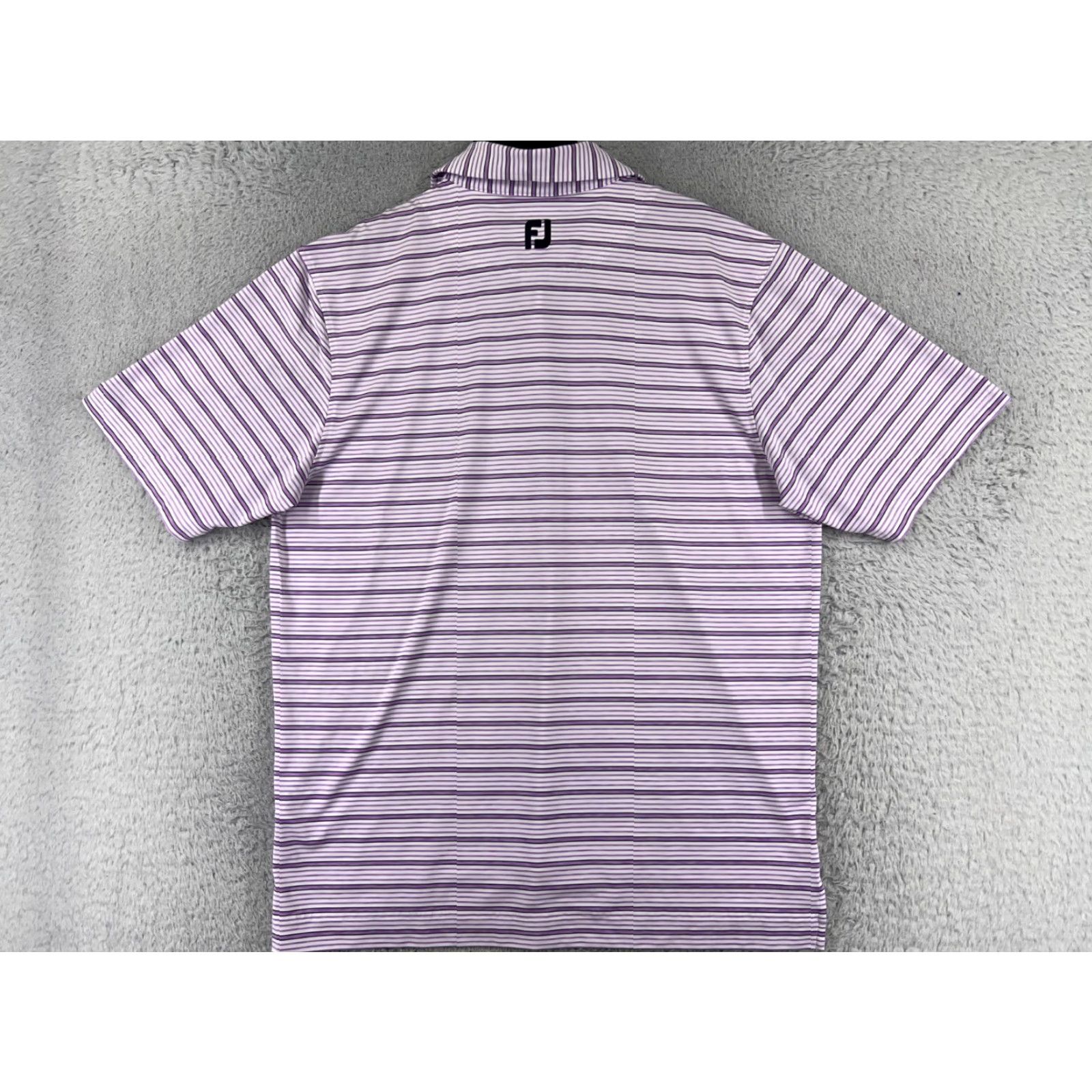 Footjoy FootJoy Polo Shirt Mens Large Purple Stripe 100% Polyester Polo Shirt Golf Outdoor Size US L / EU 52-54 / 3 - 2 Thumbnail